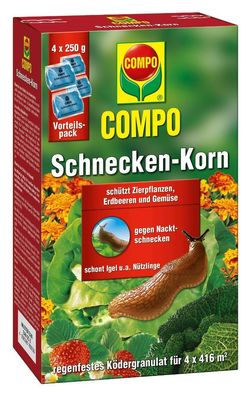COMPO Schnecken-Korn 4 x 250g Vorteilspack