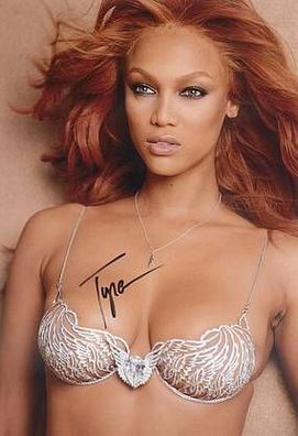 SEXY Original Autogramm TYRA BANKS auf Großfoto