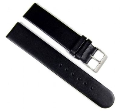 Ersatzband Uhrenarmband Leder Kalb-Waterproof schwarz 18mm 17604S