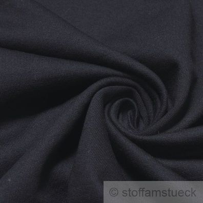 0,5 Meter Stoff Baumwolle Single Jersey angeraut dunkelblau Sweatshirt weich