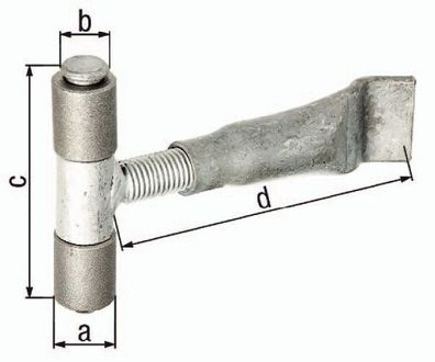 Anschweißband D.22xD.12x87x185mm Stahl, Stift, Mittelteil, Maueranker verz.