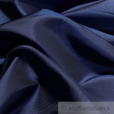 10 Meter Stoff Polyester Kleidertaft marine Taft dezenter Glanz dunkelblau