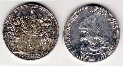 2 Mark Silbermünze Preussen 100 Jahrestag der Befreiungskriege 1913