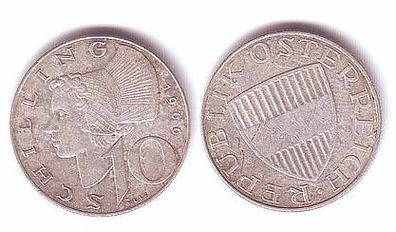 10 Schilling Silber Münze Österreich 1966