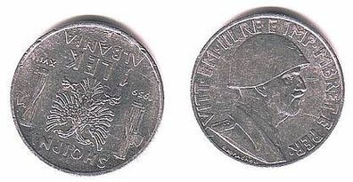 1 Lek Stahl Münze Albanien 1939 Adler
