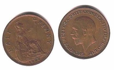 Half Penny Kupfer Münze Großbritannien 1928