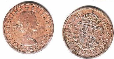 Half Crown Nickel Münze Großbritannien 1956