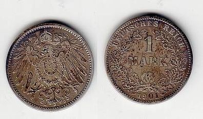 1 Mark Silber Münze Kaiserreich 1901 J