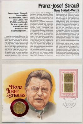 Numisbrief 2 MARK Vergoldet F.J. Strauss X9206EE