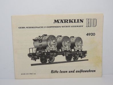 Märklin 4920 - Betriebsanleitung - 68 420 AN 0962 ma - Nr. 020