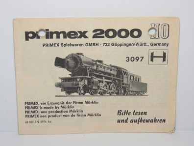 Primex 2000 3097 - Betriebsanleitung BR 23 014 - gelocht - 68 323 TN 0974 ka - Nr 008