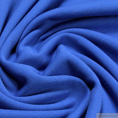 0,5 Meter Stoff Baumwolle Single Jersey angeraut kobaltblau Sweatshirt weich