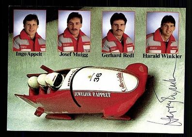 Harald Winkler Autogrammkarte 80er Jahre Original Signiert Bobfahren + A47498