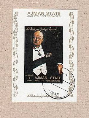 Winston Churchill - Premierminister von England - Block - gestempelt (1)