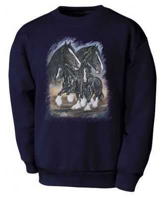 Kinder Sweatshirt mit Pferdemotiv - Shirehorse - 08623 marine Gr. 110-164 ©Kollektio