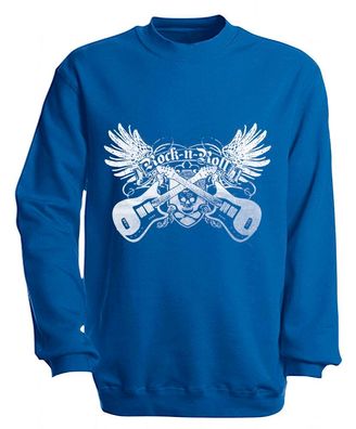 Sweatshirt - Rock´n Roll - S10248 - versch. farben zur Wahl - Gr. S-XXL blau / M