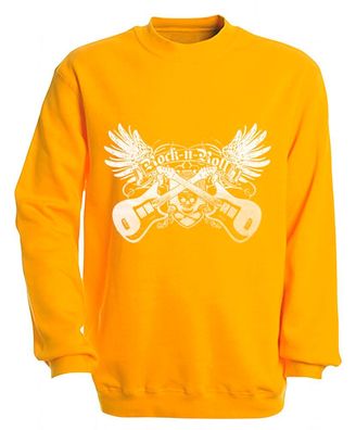 Sweatshirt - Rock´n Roll - S10248 - versch. farben zur Wahl - Gr. S-XXL gelb / XL