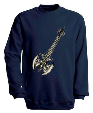 Sweatshirt mit Print - Guitar - S10252 - versch. farben zur Wahl - Gr. Navy / M
