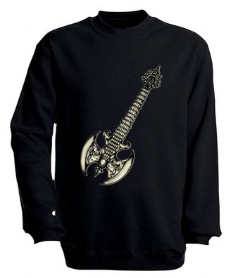 Sweatshirt mit Print - Guitar - S10252 - versch. farben zur Wahl - Gr. schwarz / XL