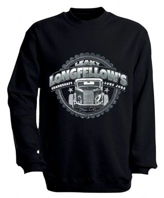 Sweatshirt mit Print - Longfellows - versch. farben zur Wahl - S10281 - Gr. schwarz /