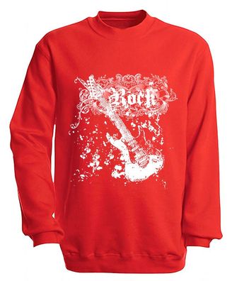 Sweatshirt mit Print - Rock - S10255 - versch. farben zur Wahl - Gr. rot / M