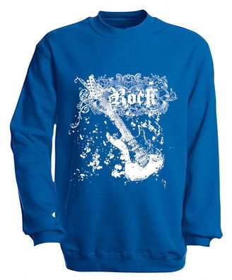 Sweatshirt mit Print - Rock - S10255 - versch. farben zur Wahl - Gr. Royal / S