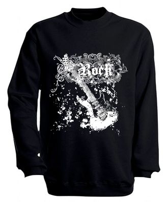 Sweatshirt mit Print - Rock - S10255 - versch. farben zur Wahl - Gr. schwarz / M
