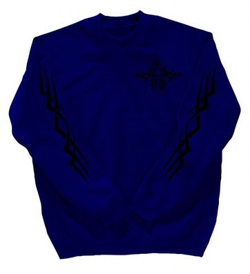 Sweatshirt mit Print - Tattoo - 10113 - versch. farben zur Wahl - blau / XL