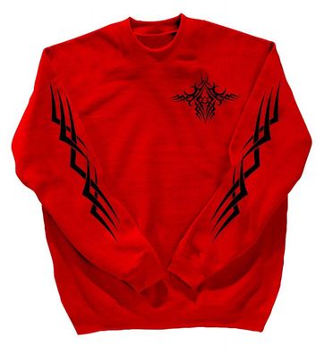 Sweatshirt mit Print - Tattoo - 10113 - versch. farben zur Wahl - rot / M