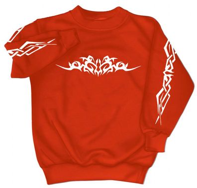 Sweatshirt mit Print - Tattoo - 09073 - versch. farben zur Wahl - rot / XL