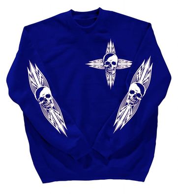 Sweatshirt mit Print - Totenkopf - 10119 - versch. farben zur Wahl - Gr. Royal / XXL