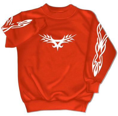 Sweatshirt mit Print - Tattoo - 09072 - vesch. farben zur Wahl - rot / L