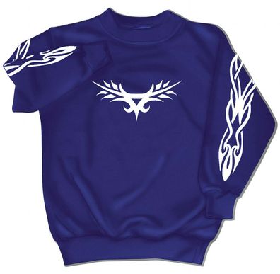 Sweatshirt mit Print - Tattoo - 09072 - vesch. farben zur Wahl - blau / S