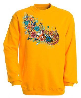 Sweatshirt mit Print - Trompete - S10283 - versch. farben zur Wahl - Gr. gelb / S
