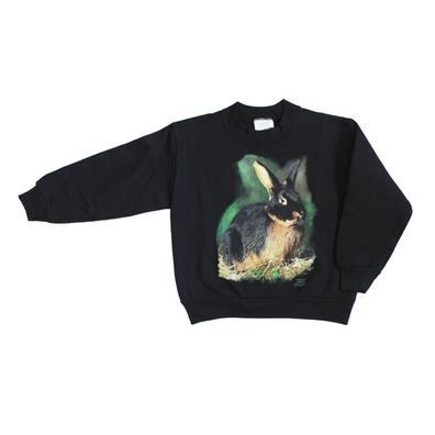 Sweatshirt mit Print Hase Kaninchen Schwarzloh S10787 schwarz Gr. M