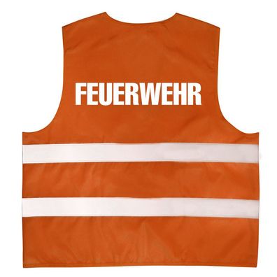 Kinder Warnweste in 2 Farben mit Aufdruck Feuerwehrr 11701 Orange