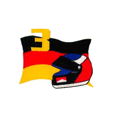 Aufnäher Patches Deutschlandflagge Helm 3 Gr. ca. 7,6 x 6,5 cm 05403