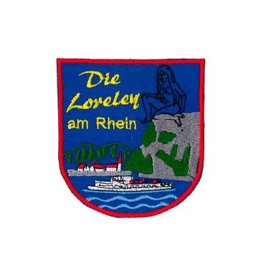 Aufnäher Patches Wappen die Loreley am Rhein Gr. ca. 7 x 8,5 cm 01683