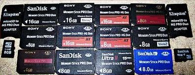 4-32 GB Sony / Sandisk Memory Stick PRO DUO - High Speed - Magic Gate Speicherkarten*