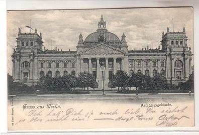 57491 Ak Gruss aus Berlin Reichstagsgebäude 1898
