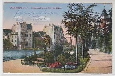 57661 Feldpost Ak Königsberg in Ostpreussen Schloßteich mit Bogenschütze 1915