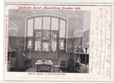 57495 Ak Deutsche Kunst-Ausstellung Dresden Frühstücksstube 1899