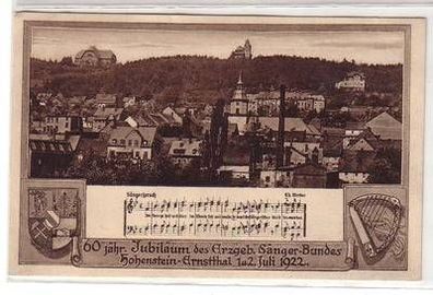08109 Ak 60jähr. Jubiläum Erzgeb. Sänger-Bund Hohenstein-Ernstthal 1.-2.7.1922