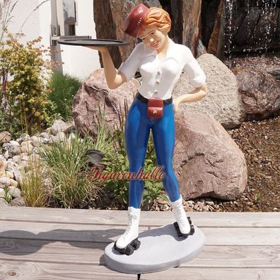 Pin Up USA Rollschuhe Girl Figur Statue 50s Rock N Roll Rockabilly Deko Skates