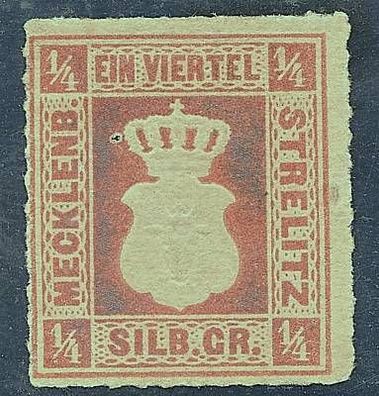 Freimarke 1/4 - EIN Viertel SILB. GR. - Mecklenburg-Strelitz von 1864