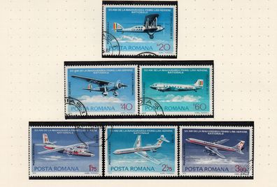 Rumänien - Motiv verschiedene Flugzeuge 3343-48 kpl. o
