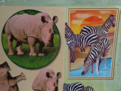TBZ 3D Bogen wilde Zebra Nashorn Reh Elefant Tierbabies Pferde Kuh Schwein Panda.....