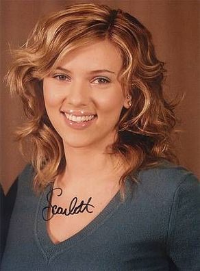 Original Autogramm Scarlett Johansson auf Großfoto
