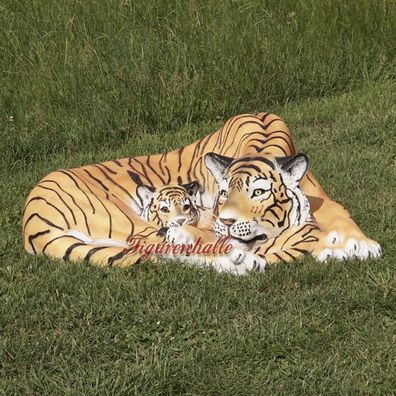 Tiger natur Figur Statue Skulptur liegend lebensgroß Werbefigur Zoo Wildtiere Bengal