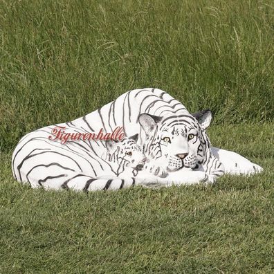 Tiger natur Figur Statue Skulptur liegend lebensgroß Werbefigur Zoo Wildtiere weißer